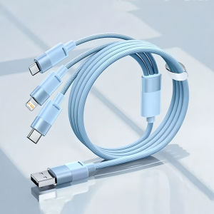 3 IN 1 Fast Charger Cable USB Micro Type-C for iPhone Xiaomi Android Cellphone Tablet max120W max Fast Charging USB Data Wire