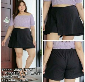 Rok Celana Jean Pendek Jumbo Wanita Tali Serut