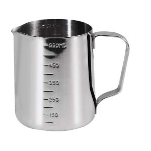 350/550ml Milk Frothing Jug Stainless Steel Dual Scale Stainless Steel Frothing Pitcher Pull Flower Cup Cappuccino Coffee Milk Mugs Pull Flower Espresso