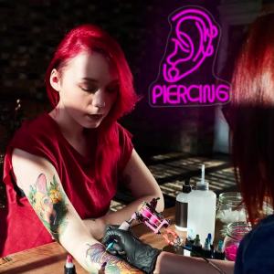 Ear Piercing Neon SignLED Creative Ear Earring Neon Light Tattoo Studio Barber Salon Massage SPA Shop Neon Light Decoration