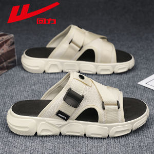 Warrior Mens Summer Thick Bottom Beach Sandals Anti-Slip Deodorant Soft Sole Outdoor Slippers Trendy Brand Lightweight PVC