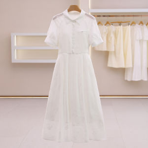 Minimalist Solid Color Pseudo Pocket Decorative Waist-Tie Dress