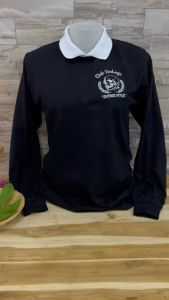 เสื้อโปโลแขนยาว งานปักด้วยคลิก ชายหญิง ราคาพร้อมส่ง