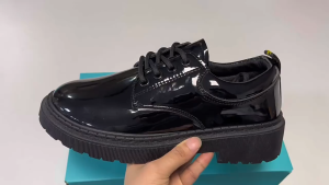 British black glossy leather shoes for men suitable business platform heel lift
