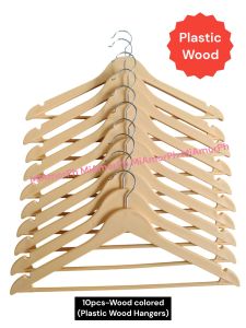 (10pcs per pack) Plastic Wooden Style Hangers for Adult Clothes Hangers
