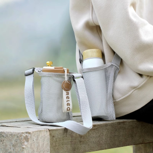 Water Bottle Holder Mesh Water Bottle Carrier with Adjustable Shoulder Strap Water Bottle Sleeve Crossbody Water Bottle Pouch
