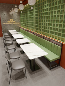 Modern Minimalist Industrial Style Restaurant Table And Chairs Combination Hong Kong Style Tea House Dining Sofa Seat