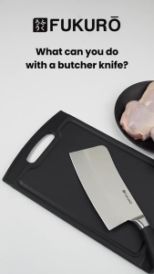 Fukuro Chef Series Butcher Knife 7" / Stainless Steel Knife Kitchen Utensils / Pisau Pemotong Daging