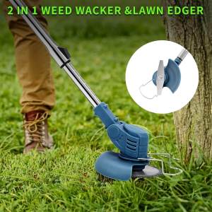 Portable Cordless Lawn Mower168 V Lithium Battery Cordless Grass Cutter Electric Mower Brush Cutter Adjustable Telescopic Rod Weed Multifunction Home Garden Trimmer
