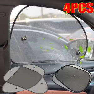 4ชิ้นผ้าคลุมแผ่นกรองแสงติดรถยนต์แบบหมุนได้กระจกบังลมอเนกประสงค์เกราะหน้ากะบังหมวกที่พับเก็บได้กระจกบังลมหน้าต่างอัตโนมัติอุปกรณ์แว่นตาว่ายน้ำแสงแดด