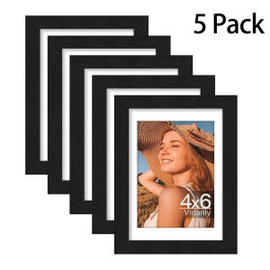 5/10 Pack 4×6" Black Magnetic Picture Frame with Self Adhesive Backing Suitable for Paper 4×6" Size Magnetic Sign Holder