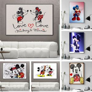 Disney Cartoon Canvas Painting Mickey Mouse Posters and Prints Nursery Wall Art Picture for Living Room Home Decoration