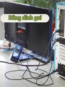 Băng dính gai đa năng buộc dây điện dây dài trang trí máy tính