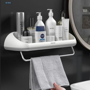 Kệ Nhà Tắm Thông Minh OENON Kệ Để Đồ Phòng Tắm Kèm Giá Treo Khăn Kệ Để Gia Vị Lắp Đặt Dán Tường Cao Cấp