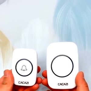 Chuông Cửa Không Dây Cacazi Thu Phát Sóng Khoảng Cách 300m Lắp Đặt Ngoài Trời Chống Thấm Nước Kèm Theo Pin