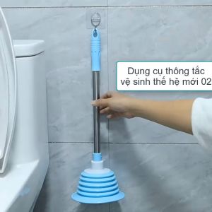 Dụng cụ thông tắc vệ sinh thông minh thế hệ mới 02 bằng cao su và inox