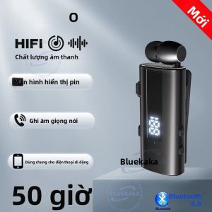 Tai Nghe Bluetooth 6.0 Lavalier Dành Cho Doanh Nhân Tai Nghe Không Dây Có Camera Selfie Từ Xa Màn Hình LED Âm Nhạc HiFi Cuộc Gọi 50 Giờ Mic Khử Tiếng Ồn 30 Giờ