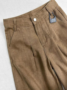 plus Size Khaki Wide Leg Jeans Womens High Waist Workwear Trousers Spring Autumn Loose Slimming Floor-Length Pants