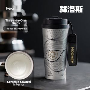 HOOMEY | Thermos Straw Cup Insulation Attractive Ceramic Coated Liner
