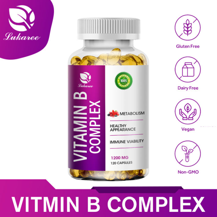 Mulittea Vitamin B Complex 120 Capsules - B1, B2, B3, B5, B6, B7, B9, B12 - Immune Support