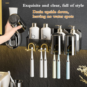 ผู้ถือแปรงสีฟันผู้ถือแปรงสีฟันห้องน้ำถ้วยติดผนังครัวเรือนที่วางแก้วน้ำยาบ้วนปาก ราคาเพิ่มขึ้น ราคาต่ำกว่า