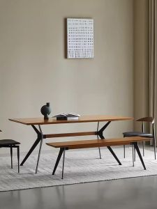 Nordic Style Solid White Willow Wood Dining Table Rectangle Simple Modern Small Household Use Book Desk Home Furniture