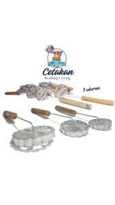 Cetakan Kembang Goyang Premium Set 3 Ukuran (55cm 65cm 75cm) dengan Gagang Kayu Kokoh