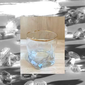 Dining Vaisselle แก้วน้ำคริสตัล Iceberg ขอบทอง 280ml แก้วพรีเมียมหรู แพ็ค 4/6/10 ใบ