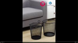 Trashcan Metal Waste Basket Round Trash Can for Office Home Recycling Bin Trash Bin Large Outdoor Garbage Bin