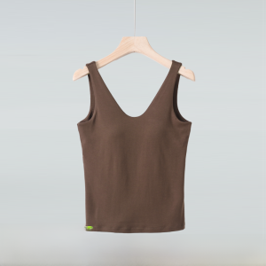 Miiow | Cat Woman 2025 New V-neck Sleeveless Strap Vest Womens Thin Built-in Chest Pad No Bra Outerwear Base Layer Shirt Sweet Style