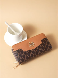 Dompet Panjang Wanita Lengkap Murah Kulit Cokelat Premium Mewah Motif Euginia Kapasitas WA1174B7