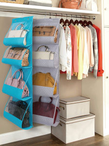 ถุงแขวนเก็บของใส่กระเป๋าแบบหลายชั้นถุงแขวนแบบแขวนติดผนังใช้ในบ้านถุงเก็บของกันฝุ่นหลังประตูหอพักสิ่งประดิษฐ์มหัศจรรย์