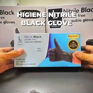 HIGIENE Powder Free Nitrile Disposable Gloves Black