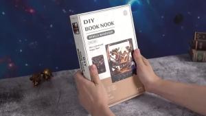 DIY Book Nook Kit with LED Light 3D Wooden Puzzle Miniature House Dollhouse Bookshelf Insert Model Craft Gift & Home Decor