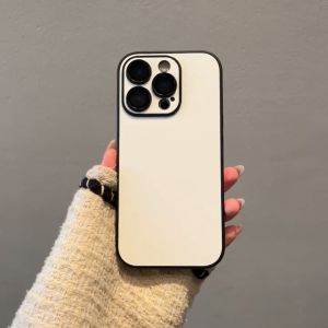 CrashStar With Logo Contrast Color Fashion Leather Hard Anti-fall Phone Case For iPhone 16 15 14 Pro Max Plus 13 12 Pro Max 11 Anti-fingerprint Shockproof Phone Cover Casing With Lens Films Full Cover Camera Protection