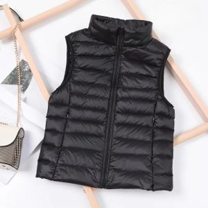 2024 White Duck Down Jacket Women Vest Autumn Winter Sleeveless Waistcoat Warm Lightweight Puffer Jacket Female Tops Outwear
