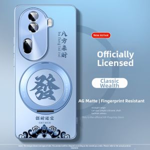 Rotating Stand Drop-resistant Matte Magnetic Point Luxury Style Case for OPPO Reno 11