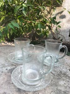 COD 6pcs paket cangkir/cangkir kopi bahan kaca tebal