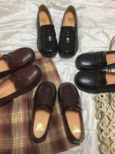 Kawasaki Original School Uniform Shoes Low Heel Oxford Flats ผู้หญิง Square Head College Style ลำลอง Fashion Single Shoes