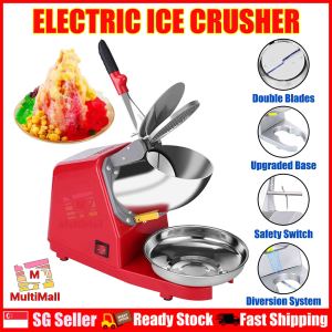 GREEN Electric or Hand Manual Ice Crusher Shaver l Ice Dessert l Ice Chopper l Powerful motor l Stainless-steel double blade fine ice l Ice Kacang l Snow cone l Ice Crusher l Ice Crusher Machine l Electric Ice Crusher l Ice Shaver