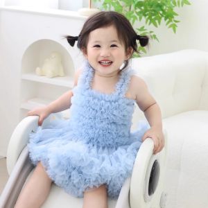 Summer Wind Puffy Skirt Baby Girl Cotton Lace Birthday Dress Sweet Style Childrens Clothing Infant Dress Princess Dress