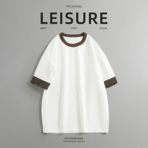 GONGNU | Summer Loose Fit Mens T-Shirt Color Block Splice
