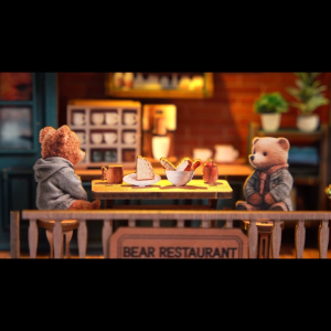 DIY 3D Wooden Puzzle Bear Restaurant Learning by Doing Self Assembly Educational Craft AW02-004