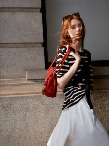 KUHNMARVIN | Áo Thun Knit Sọc Đóng Gói Giả