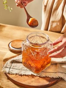 ขวดโหลแก้ว Siam Herbal Vina Hang (เครื่องดื่มชา บริการใหม่) ขวดโหลแก้วสูญญากาศ ทรงเหลี่ยมจากแก้ววินเทจเนื้อหนา ใช้เป็นโหลเก็บของแห้ง ขวดโหลเก็บขนม เมล็ดกาแฟ ใบชา น้ำตาล Variety Hut