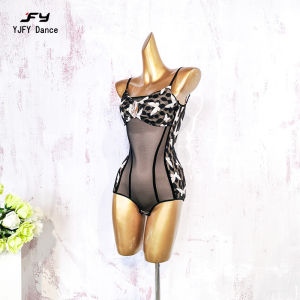 YJFY Dance | Professional Latin Ballroom Dance Practice Bodysuit Spaghetti Strap Mesh