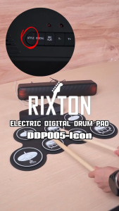 RIXTON Compact Electronic Drum Set - 7-Pad Roll-Up Kit with Drum Pedals Drum Sticks & USB Connectivity