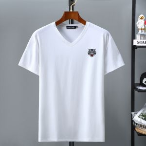 Áo Thun Lạnh Modal Áo Thun Lạnh Tay Ngắn Áo Thun Cổ Chữ V Thương Hiệu Sành Điệu Mẫu Mới Rộng Rãi Cho Người Mập Ngoại Cỡ Cho Nam Cổ Tim Dễ Phối