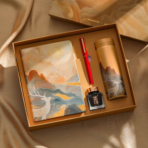 Hero Dunhuang Pen Set Elegant Ancient Style Notebook Gift Box Business Office Supplies Metal Pen Iridium Nib Shanghai Hero