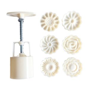 Mooncake Mold Mid-Autumn Festival Hand-Pressure Flower Moon Cake Mould DIY Hand Mooncake Pressure Fondant Decoration Tools